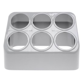 Vollrath Gray Silv-A-Tainer 6-Hole Plastic Silverware Container
