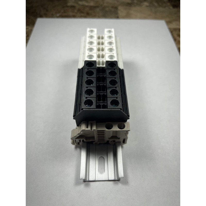 Dinkle Assembly DK10N White/Black 10 Gang Box Connector DIN Rail
