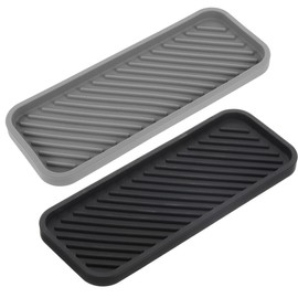 2 Stück Silikon-Spülbeckenbehälter, Spülbecken-Organizer, Schwammhalter, Spülbecken-Organizer, Schwammhalter, rutschfestes Abtropfgestell, Abtropfmatte für Tassen, Küche, Bad