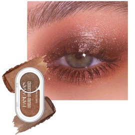 BAISEN DIARY Burnt Terracotta & Smoked Bronze Eyeshadow Duo – Rich Earthy Neutrals for Sultry Everyday Glam – Ultra-Blendable, High-Payoff Formula for Effortless Smoky Eye or Warm Matte Depth(03)