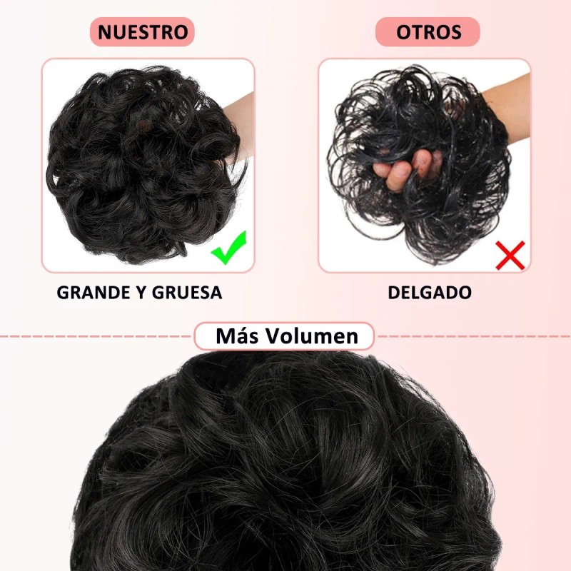 Chongos Postizos Cabello Moño Pelo Desordenado Postizo,2 Pza