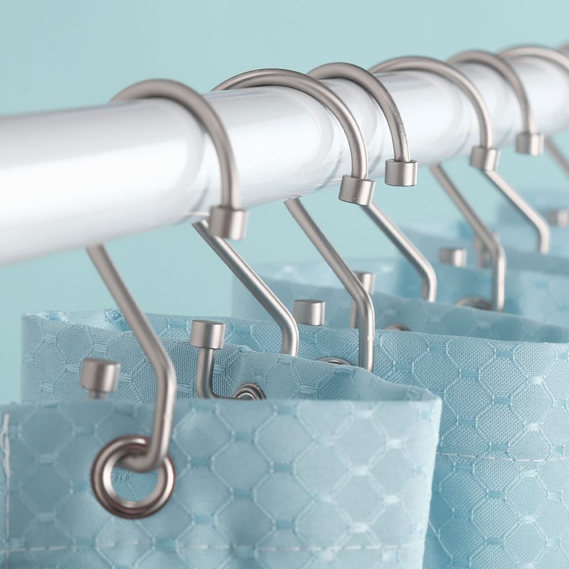 Goowin Shower Curtain Hooks, S Shape Shower Curtain Rings, Rustproof