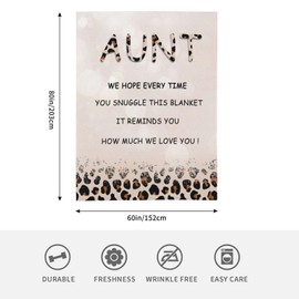 Mothers Day Blanket Aunt Gifts, Aunt Gifts from Niece, Aunt Blanket, Gifts for Aunt, Aunt Gifts from Nephew, Best Aunt Ever Gifts, Gifts for Aunts from Niece, to My Aunt Throw Blankets 60"x80"