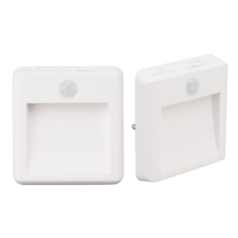2 Pcs Plug in Night Light Mini Motion Sensor Night