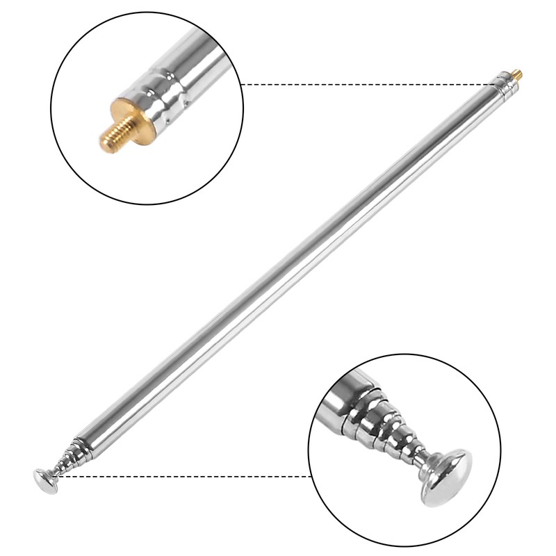 AEDIKO 5pcs Telescopic Antenna M3 Male Thread 7 Sections AM