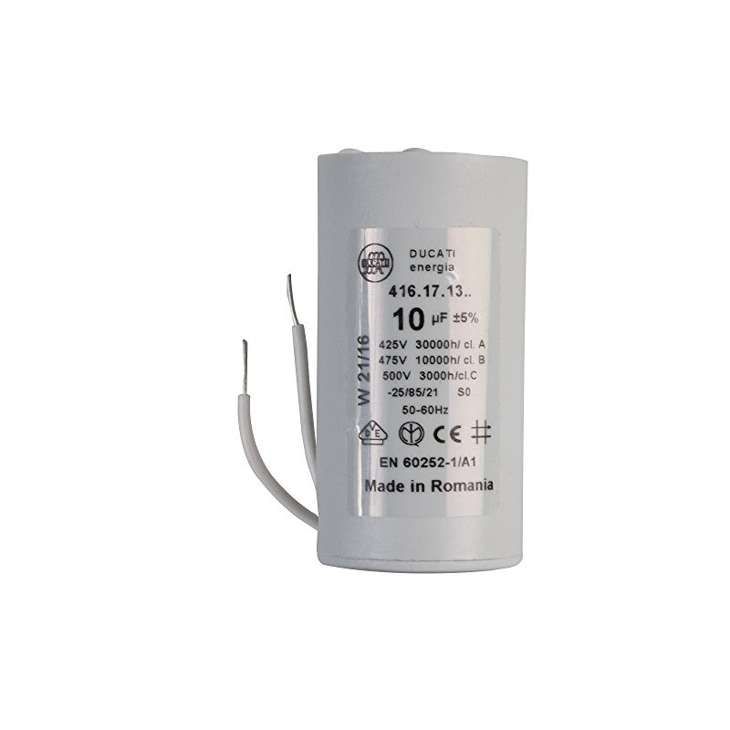 Ducati MOTOR RUN CAPACITOR, NO STUD, LDS, 10UF | FILM