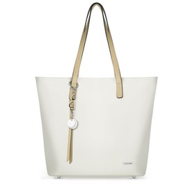 Pomelo Best solid color, Women's Shopper, Large Ladies’ Bag for Office School Shopping - Color: white
