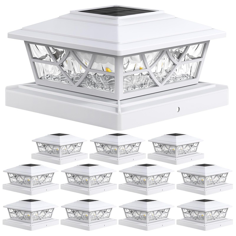 APONUO Solar Post Cap Lights 12 Pack for 4x4 5x5