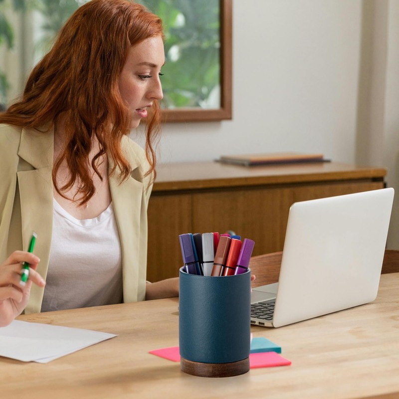 Officepal Pen Holder for Desk, Ceramic Pencil Organizer & Makeup