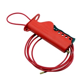 Boviisky Lockout Tagout Cable Lock, 1 Pack Adjustable Cable Lock, Red Lockout tagout Cable with 3/16'' Diameter, 8' Length Lockout Cable, OSHA Compliant Cable Lock Loto