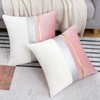 Set of 2 Velvet Pink Cushion Covers with Gold Striped