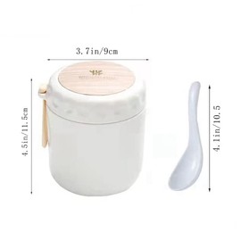 Food Jar for Hot Food,13.5oz Insulated Lunch Box Container for Hot and Cold Food,Children's insulated soup cans, Adults, Work, School, Picnic, Outdoors.PP inner linery, microwave oven (Plastic white)