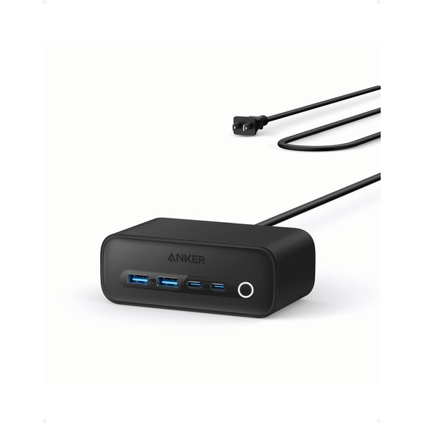 Anker 525 Charging Station (USB Tap, Power Strip, AC Outlet, 3 Ports, USB-C 2 Ports, USB-A, 2 Ports, Extension Cord, 1.5m)