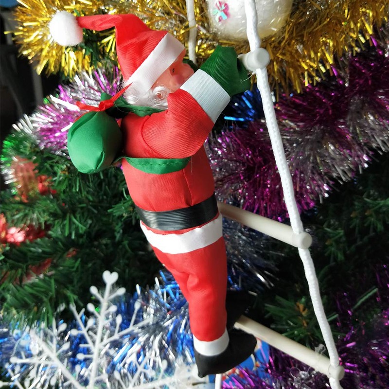 Santa Ladder Heliltd Christmas Tree Ornament Santa Claus Doll for