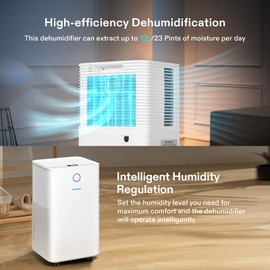 VIVOSUN 10L/D 2,000 Sq. Ft. Dehumidifier, Ultra-Quiet Auto Defrost Dehumidifier Equipped with 2L Water Tank, Smart WiFi App, Color Digital Display, 24-hour Timer for Home, Basement, Bedroom