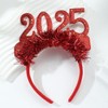 Red 2025 New Year Headband Glitter 2025 Hairband Foil Strips