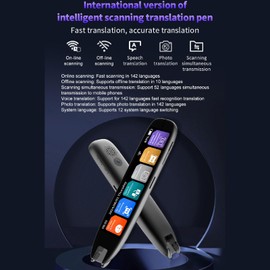 Scan Translator Pen, Text to Speech Reader Pen, 142 Languages Wi Fi Translator Device with 3.7 Touchscreen, OCR Digital Reader Pen, Two Way Voice Translator for Travel, Business