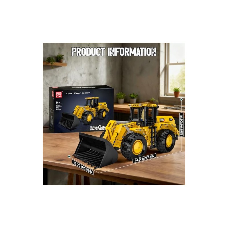 Mould King 17084 Wheel Loader Building Block Set, Engineering Vehicle