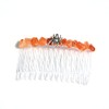 Spider on a Tumbled Orange Carnelian Stone Hair Comb (QTY