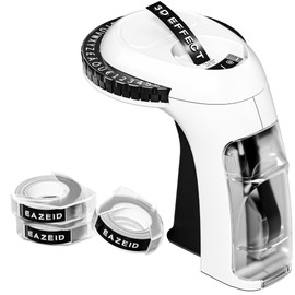 EazeID Embossed Label Maker Machine, Retro Embossing Label Maker Handheld, Vintage Omega Home Label Printer Labelling Machine with 3 Embossing Label Maker Tape 3/8"(9mm) for Kids and Elderly-Black