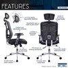 Techni Mobili Mesh Office Chair, Black