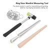 Ring Sizer Set Aluminum Finger Sizing Gauge Polishing Wood Mandrel