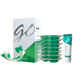 Opalescence GO 15 Mint Whitening Bundle - (7 Treatments) Hydrogen Peroxide Prefilled Teeth Whitening Trays and Travel Whitening Sensitivity Toothpaste 1 Oz - Mint Flavor - 6288-1