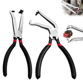 2Pcs Electrical Disconnect Pliers, Electrical Connector Pliers for Cars, Fuel Line Petrol Clip Pipe, Fuel Line Disconnect Tool Set for Push Tab Style Plugs(1*Straight+1 * 60°)