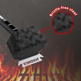 Grill Brush Replacement Head - Bristle Free Steel Fiber Fabric Cleaning Head, Heat-Resistant Cleaning Pad for Cast Iron or Stainless Steel Grates, Barbecue Cleaner Head (Replaceable Head Steel Fiber)