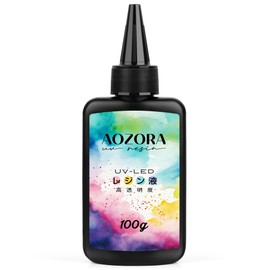 Aozora UV Resin Liquid, 3.5 oz (100 g), Resin Liquid, UV/LED Compatible, High Transparency, Large Capacity, Refill, Hard Type, Rapid Cure, Hypoallergenic, Hypoallergenic, Resin Liquid, Popular,