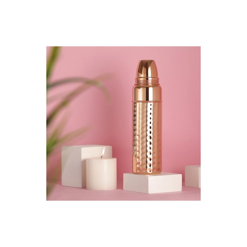 Ancient Impex Pure Copper Hammered Thermos For Ayurvedic Benefits |