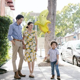 4D Yellow Banana Balloons Cute Fruit Food Helium Balloons, 6 Pack Inflatable 27.7'' Cartoon Banana Aluminum Foil Balloons For Party Supplies Birthday Decorations Baby Shower Hawaiian Summer Party