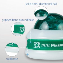 Core Products Mini Omni Massage Ball Manual Roller Massager for Self Massage Therapy Tool, White Cap - Green