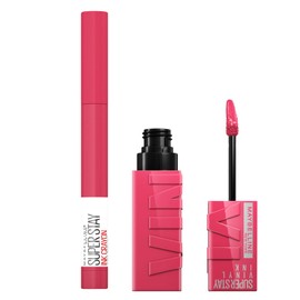 Maybelline New York SuperStay Ink Crayon Gel-Lippenstift Farbe 80 Run The World + Vinyl Lippenfarbe Farbe 20 Coy Vinyl Effekt - 2 Kosmetika