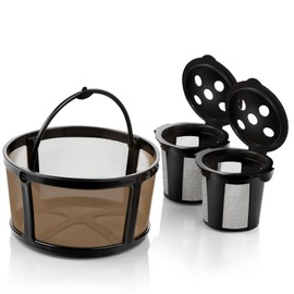 Basket Coffee Filter and 2 Reusable K Cups for Keurig K-Duo Hot & Iced Single Serve & Carafe Coffee Maker with MultiStream Technology