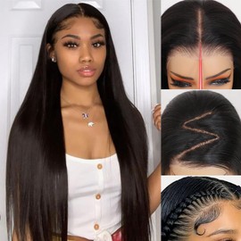 Glueless Wigs Human Hair Wig Pre-Cut 9x6 HD Lace Wigs 20 Inch Straight Lace Wig For Women with Baby Hair Bleached knot Wig ShowJarlly Pre Plucked Wig 180% Density Beginner Friendly Wig