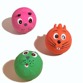 Hoiasem 3PCS 2.4'' Squeak Latex Puppy Toy Funny Animal Sets Pet Interactive Play for Small Dog Assorted Color