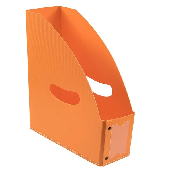 JAM Paper マガジンファイルホルダー プラスチック製 4 x 10 1/2 x 12インチ オレンジ 個別販売