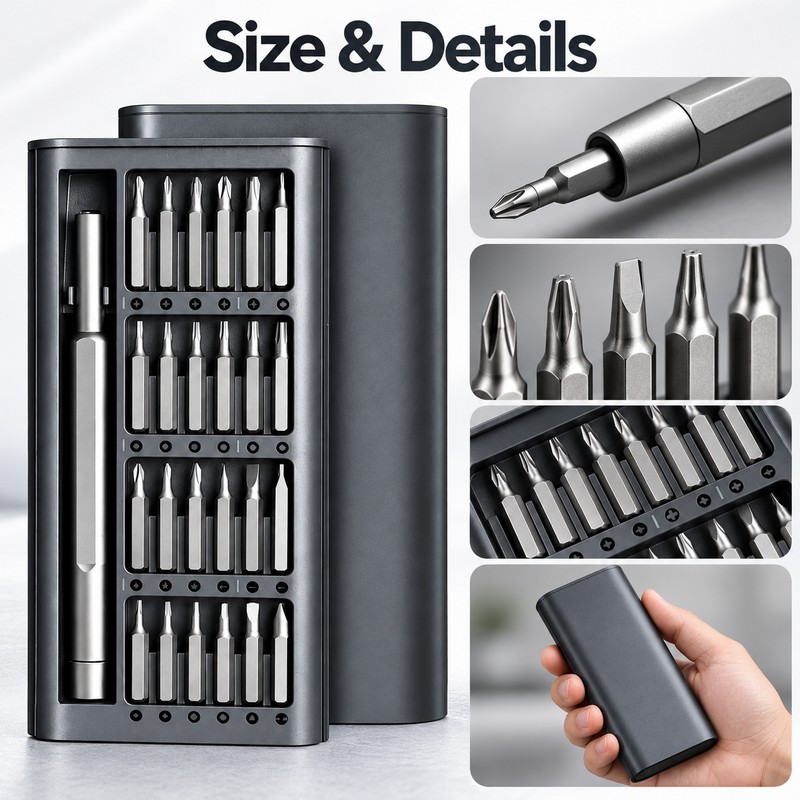25-in-1 Precision Screwdriver Set – 24 CR-V Steel Bits with