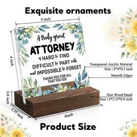 Juoqg A Truly Great Attorney Is Hard To Find Acrylic Sign with Wooden Stand, Funny Solicitor Gifts for Men Women, Lawyer Thank You Gifts, Retirement Gifts for Attorney, Law Office Appreciation Gifts