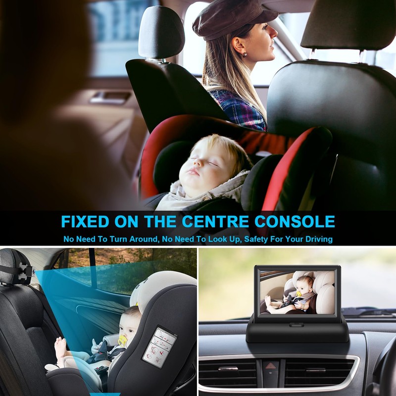 Baby Car Mirror with 4.3'' HD Night Vision Function Display,