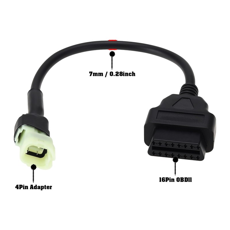 OTOTEC Motorcycle Diagnostic Cable Motorbike Adapter Cable Motorcycle OBD2 Adapter