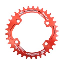DJC Bike Chainring Asymmetrical 96BCD Round/Oval for XT SLX M6000 / M7000 / M8000 / M9000 MTB 7/8/9/10/11/12 Speed Narrow Wide 30T/32T/34T/36T/38T Tooth (2# Round Red, 38T)