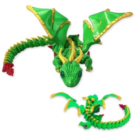 3D Printed Dragon Green Crystal Dragon Home Decor Executive Desk Toys Home Office Decor Desk Toys for Birthday Party