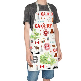 UJIMS Canada Calgary Travel Gift Calgary Souvenir Gift Calgary Home Kitchen Cooking Apron Canada Vacation Gift (CalgaryAPRON)