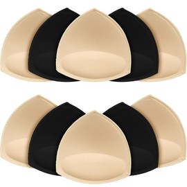 Bra Pads Inserts,URSMART Bra Cups Inserts,Removable Breathable Push up Bra Inserts for Sports Bra or Bikini Tops (Triangle Bra 5pairs C/D)