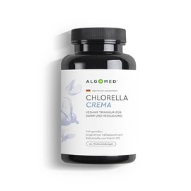 Algomed Chlorella Crema Vegan Drinking Treatment for Intestines and Digestion B12 + Probiotics + Fibre Made in Germany Lupine Seeds + Chlorella + Nutriose
