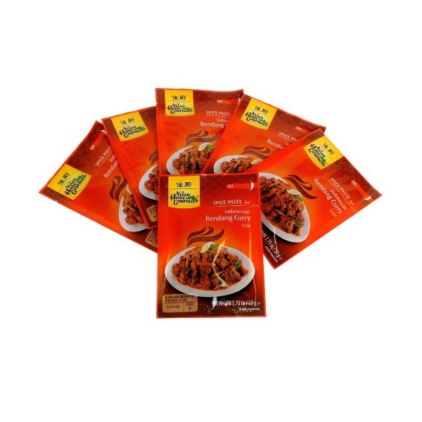 Asian Home Gourmet Rendang Curry Paste, 1.75oz Packets (Pack of 6)