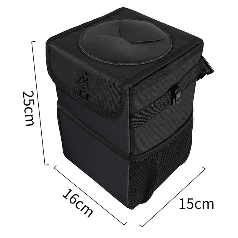 YEL Car Trash Can - Black, Cloth, 6L, Waterproof, Adjustable,
