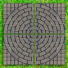 BETONEX Plastic Molds Concrete Set Patio Paving Mold 4 pcs - Big Beautiful Pathmaker Precast Concrete Molds and Forms Stampcrete for Walkways - Large Cobblestone Molds for Concrete, Reusable